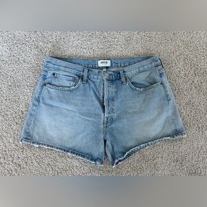 AGOLDE Parker Long Light Blue Denim Shorts 32